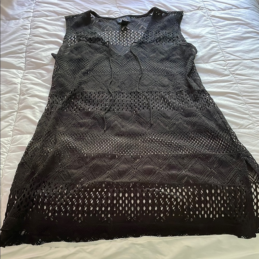 Black Crochet Coverup or top